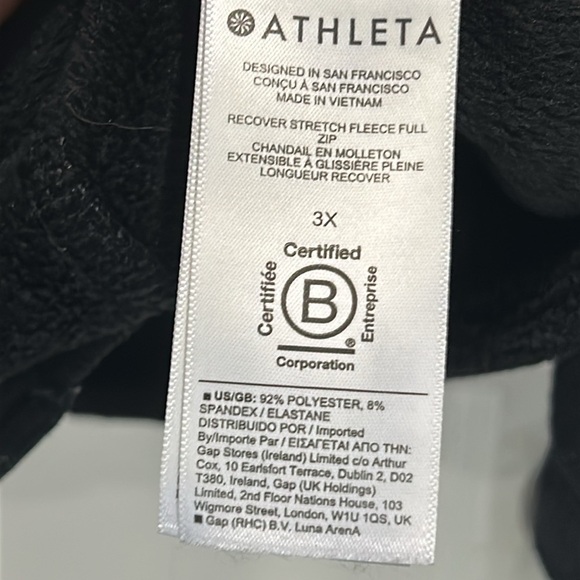 Athleta Double Cozy Karma Recover Full Zip Jacket Coat in Black 981581 - 3X - Picture 8 of 9